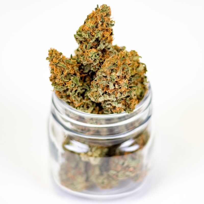 marijuana in glass jar